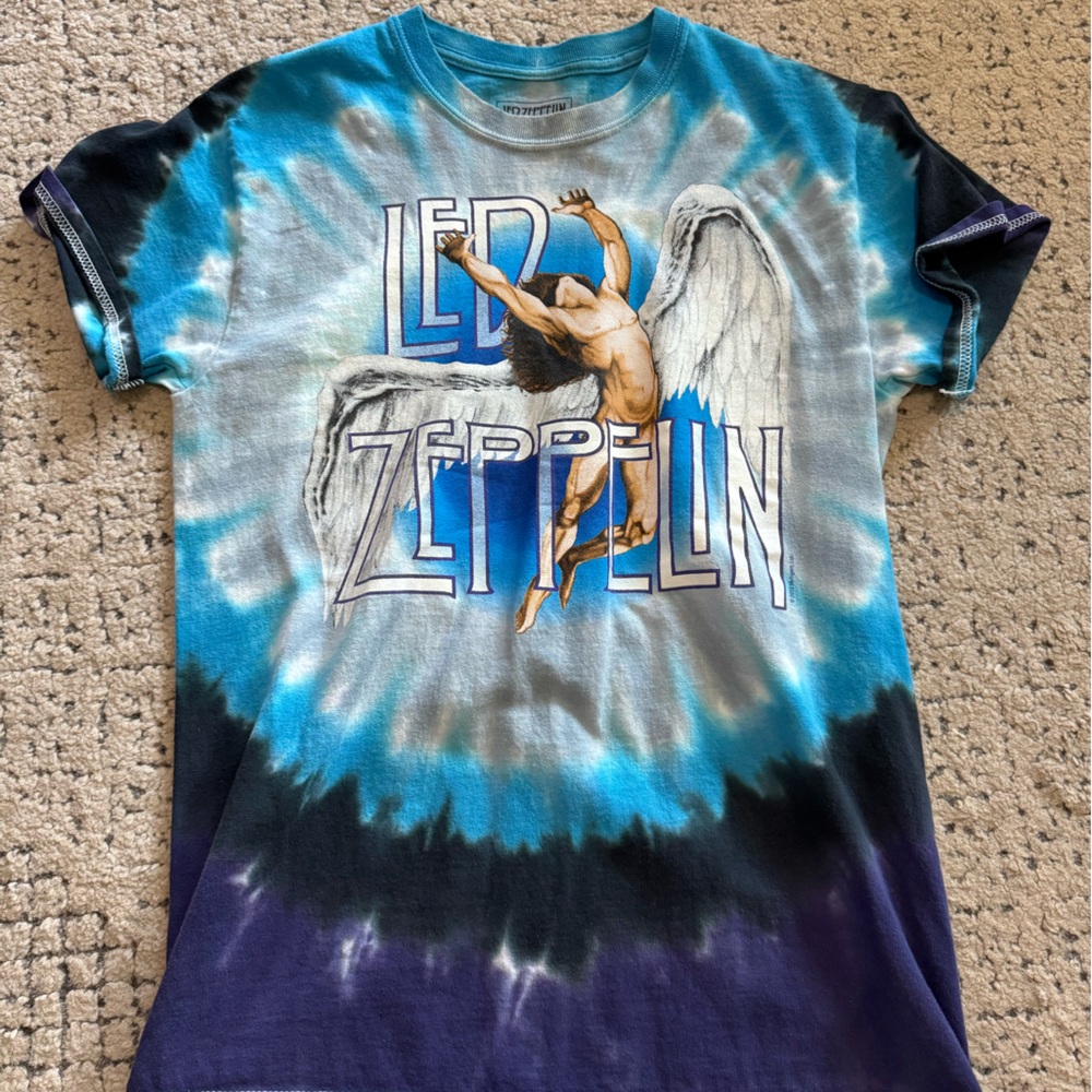 Tie-Dye T-Shirt - Blue and Black Led Zeppelin